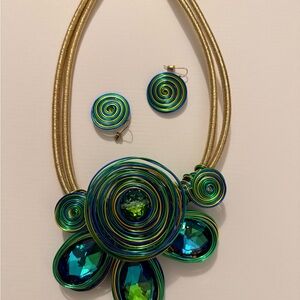 Elegant African Statement Necklace and Earring Set